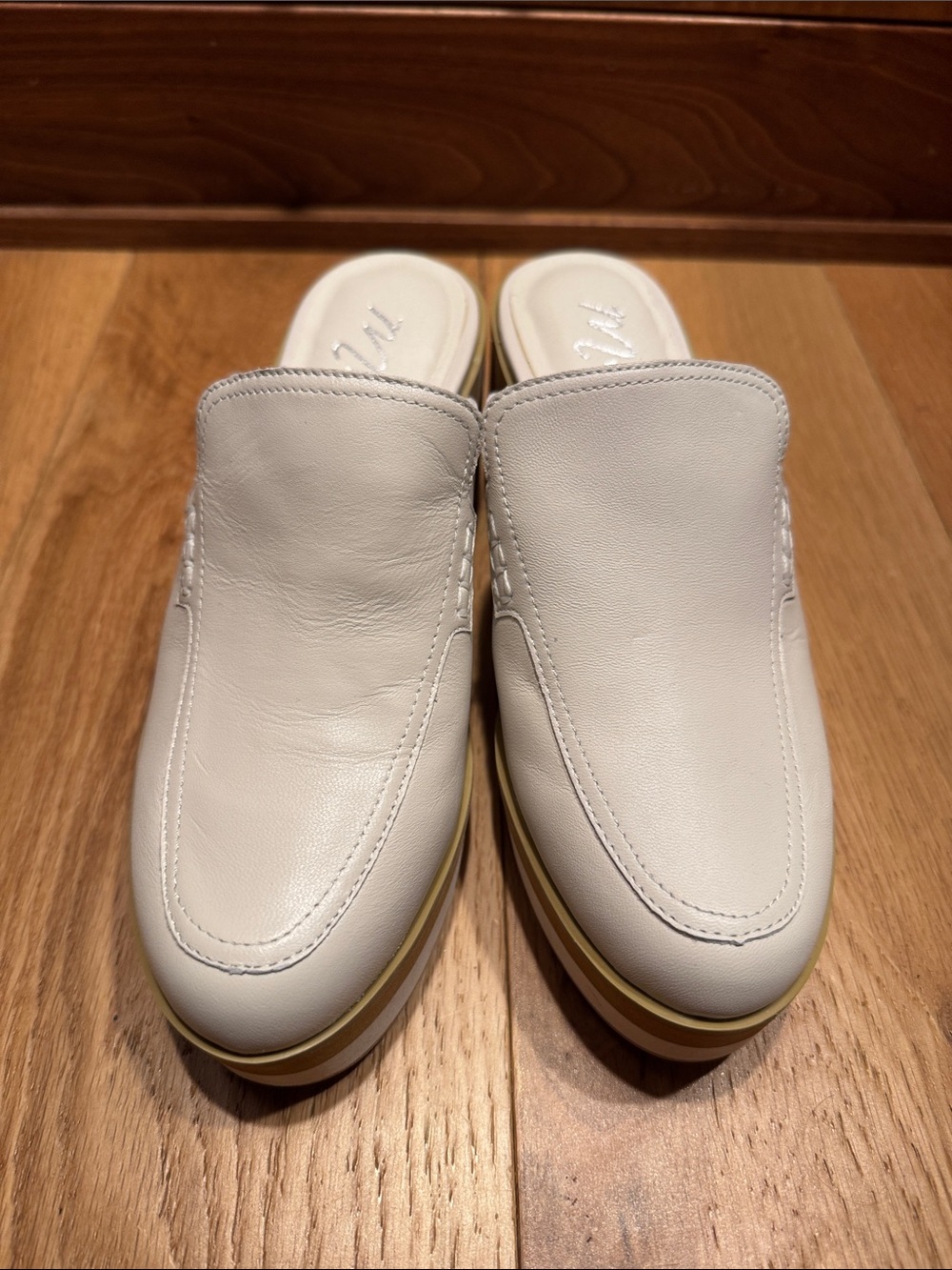 Matisse Cream Leather Slip-On Mule